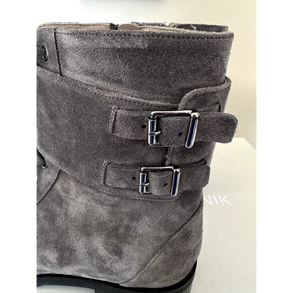 Manolo Blahnik Men Boots Fullis in Gray Lace Up Leather UK 8 Made in Italy NEW - Picture 8 of 10